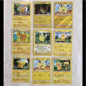 Pokemon Pikachu Cards 1999 60/64 Jungle Detective Holo XY Lot Of 9 Card Assorted